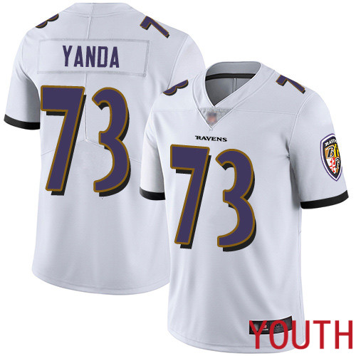 Baltimore Ravens Limited White Youth Marshal Yanda Road Jersey NFL Football 73 Vapor Untouchable